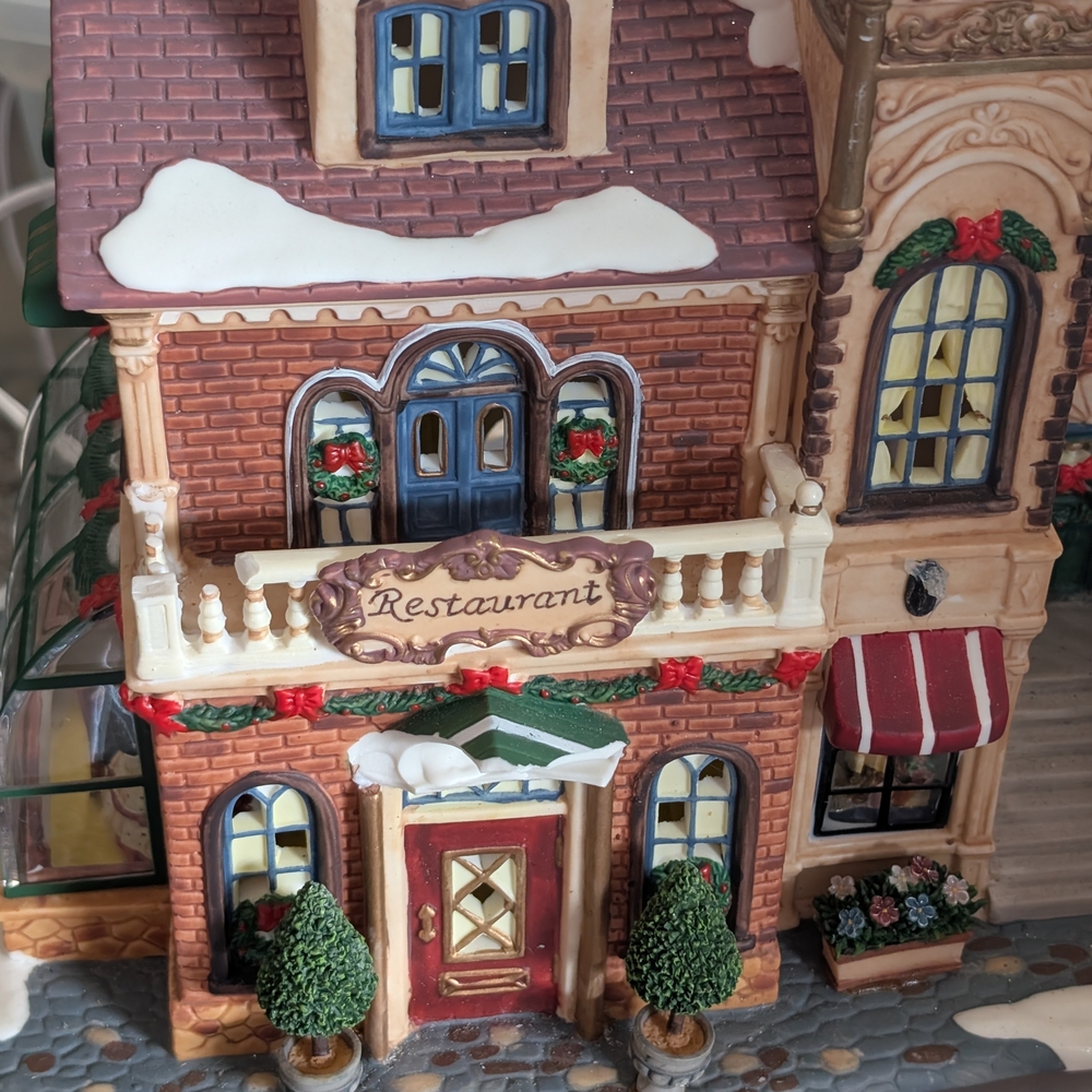 Vintage Depiction Of Landers Restaurant  Décor in Red & Green